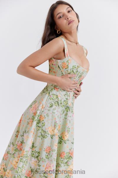 îmbrăcăminte House of CB rochie de soare midi cu imprimeu de jad ușor saira X4F68242