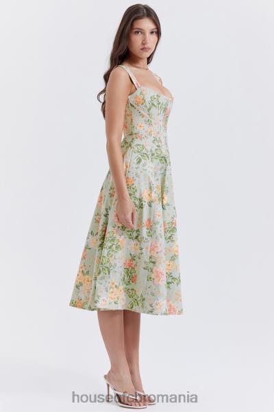 îmbrăcăminte House of CB rochie de soare midi cu imprimeu de jad ușor saira X4F68242