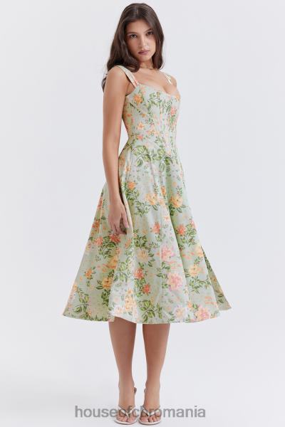 îmbrăcăminte House of CB rochie de soare midi cu imprimeu de jad ușor saira X4F68242