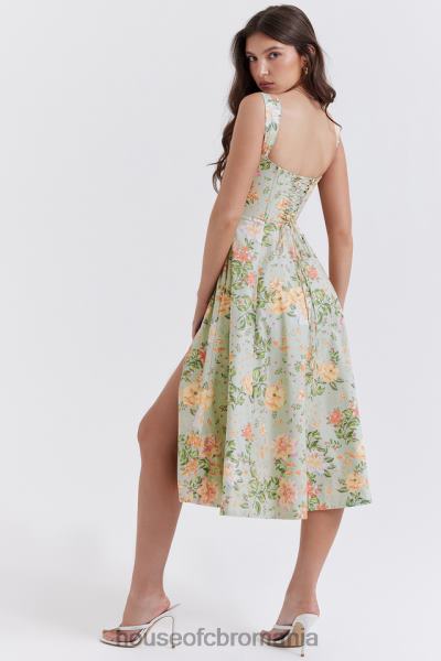 îmbrăcăminte House of CB rochie de soare midi cu imprimeu de jad ușor saira X4F68242