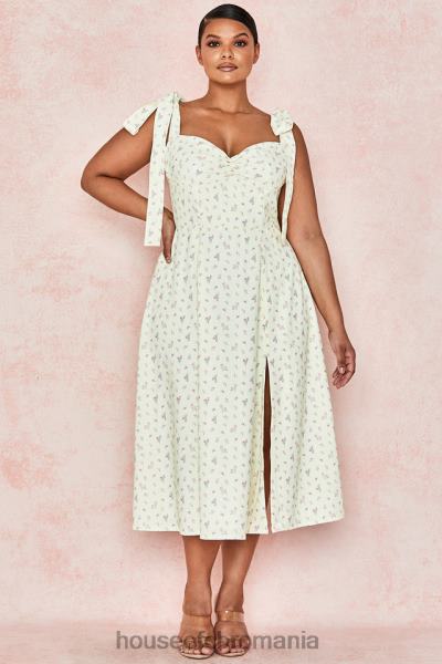 îmbrăcăminte House of CB rochie de soare midi cu imprimeu floral alicia lemon X4F68612