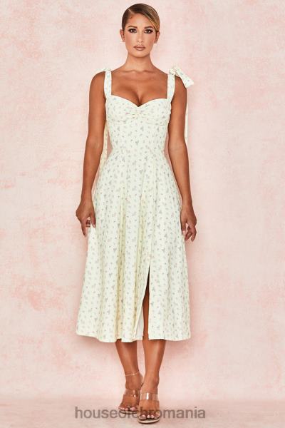 îmbrăcăminte House of CB rochie de soare midi cu imprimeu floral alicia lemon X4F68612