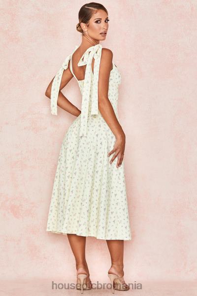 îmbrăcăminte House of CB rochie de soare midi cu imprimeu floral alicia lemon X4F68612
