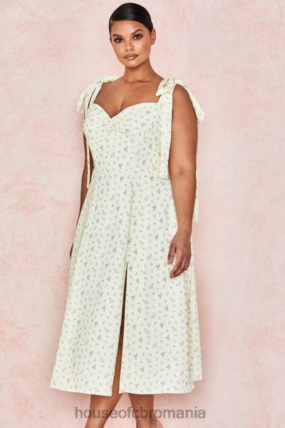 îmbrăcăminte House of CB rochie de soare midi cu imprimeu floral alicia lemon X4F68612