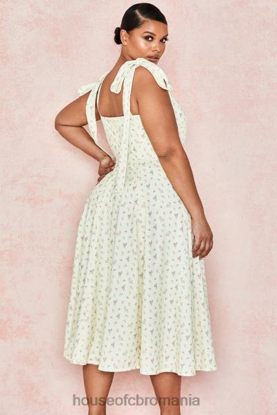 îmbrăcăminte House of CB rochie de soare midi cu imprimeu floral alicia lemon X4F68612