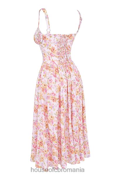 îmbrăcăminte House of CB rochie de soare midi cu imprimeu roz tatiana X4F68252