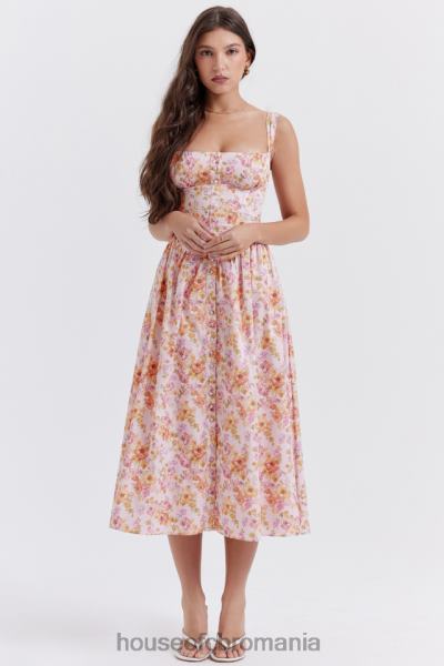 îmbrăcăminte House of CB rochie de soare midi cu imprimeu roz tatiana X4F68252