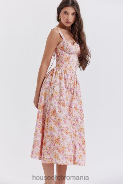 îmbrăcăminte House of CB rochie de soare midi cu imprimeu roz tatiana X4F68252