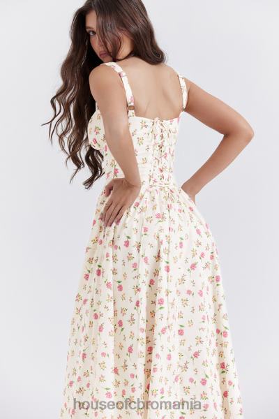 îmbrăcăminte House of CB rochie de soare midi cu imprimeu trandafir tatiana X4F68251