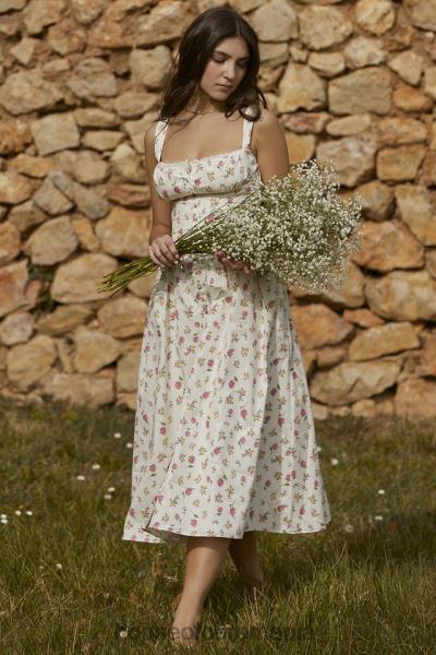 îmbrăcăminte House of CB rochie de soare midi cu imprimeu trandafir tatiana X4F68251