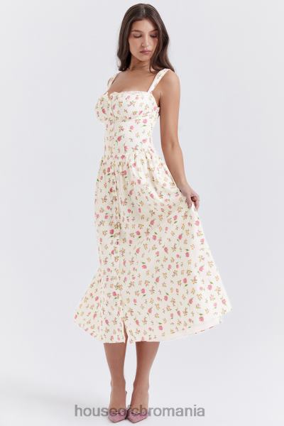 îmbrăcăminte House of CB rochie de soare midi cu imprimeu trandafir tatiana X4F68251