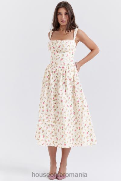 îmbrăcăminte House of CB rochie de soare midi cu imprimeu trandafir tatiana X4F68251
