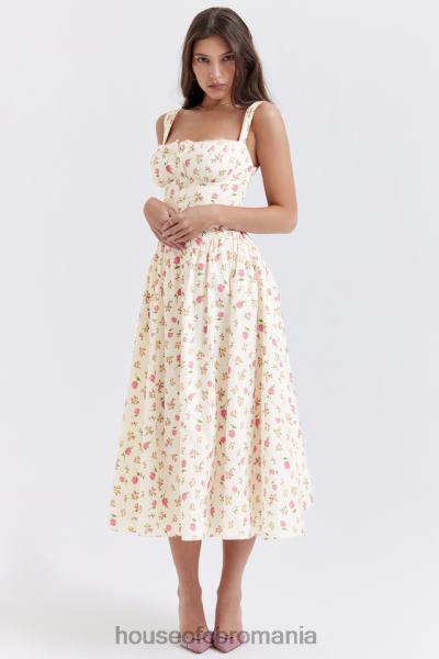 îmbrăcăminte House of CB rochie de soare midi cu imprimeu trandafir tatiana X4F68251