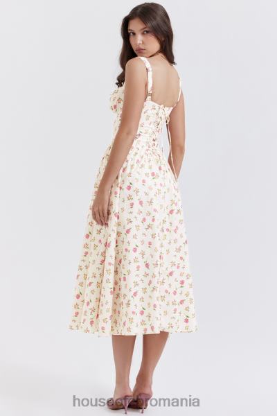 îmbrăcăminte House of CB rochie de soare midi cu imprimeu trandafir tatiana X4F68251