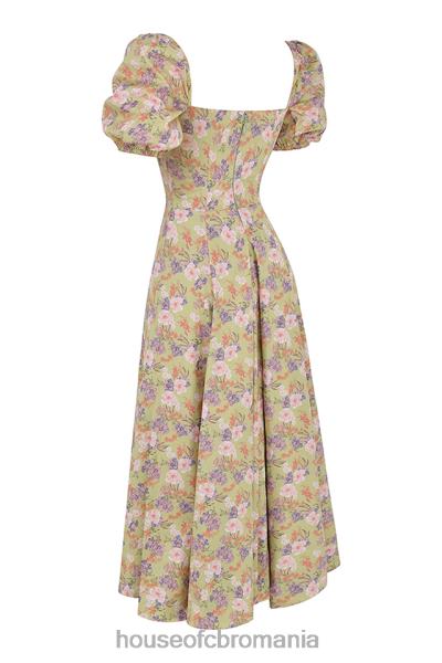 îmbrăcăminte House of CB rochie de soare midi cu mâneci bufante cu imprimeu bujor tallulah X4F68428