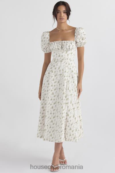 îmbrăcăminte House of CB rochie de soare midi cu mâneci bufante tallulah garden print X4F68441