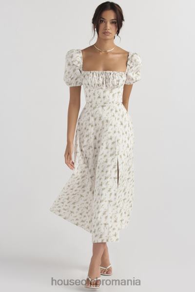 îmbrăcăminte House of CB rochie de soare midi cu mâneci bufante tallulah garden print X4F68441
