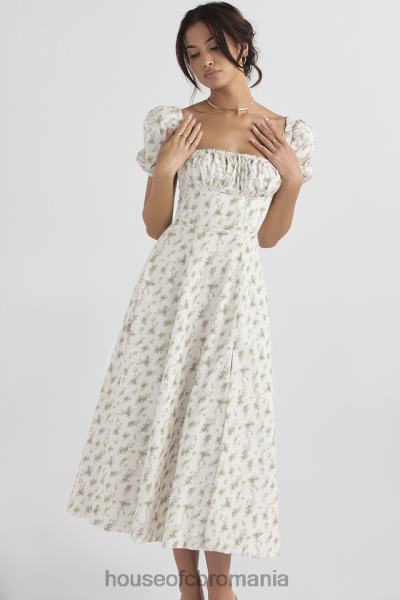 îmbrăcăminte House of CB rochie de soare midi cu mâneci bufante tallulah garden print X4F68441