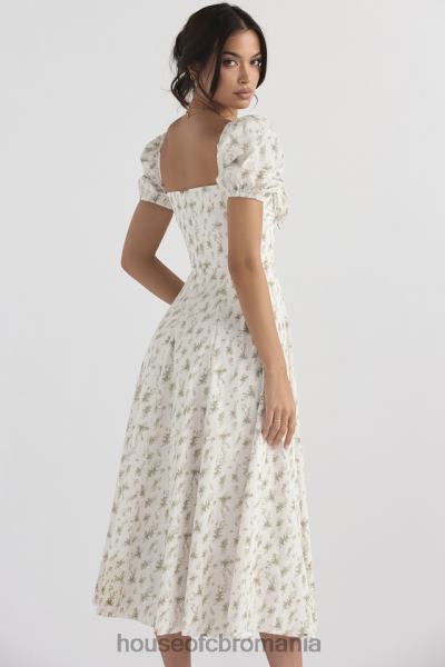 îmbrăcăminte House of CB rochie de soare midi cu mâneci bufante tallulah garden print X4F68441