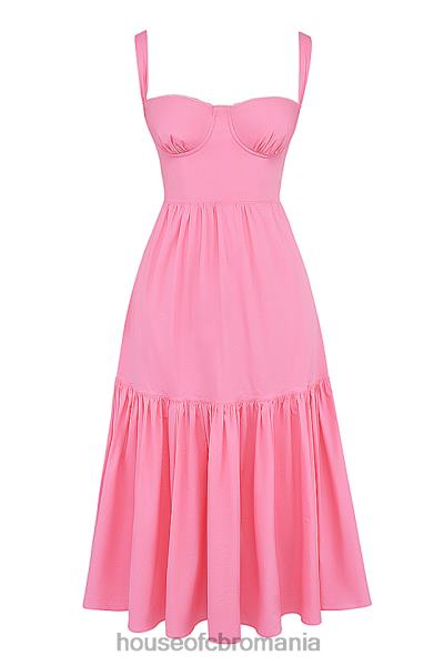 îmbrăcăminte House of CB rochie de soare midi elia roz francez X4F68211