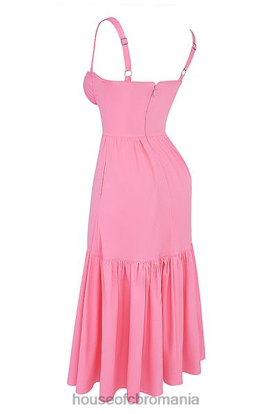 îmbrăcăminte House of CB rochie de soare midi elia roz francez X4F68211