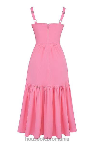 îmbrăcăminte House of CB rochie de soare midi elia roz francez X4F68211