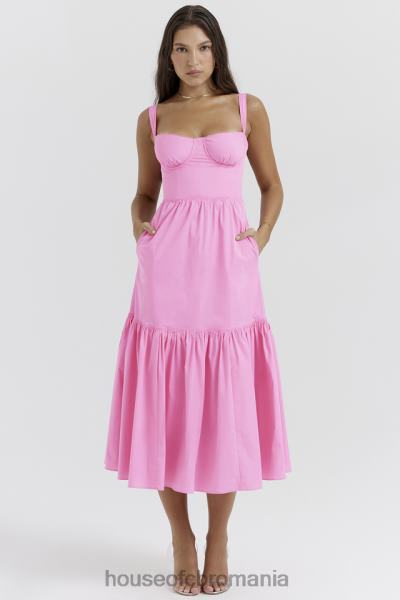 îmbrăcăminte House of CB rochie de soare midi elia roz francez X4F68211