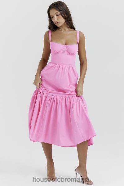 îmbrăcăminte House of CB rochie de soare midi elia roz francez X4F68211