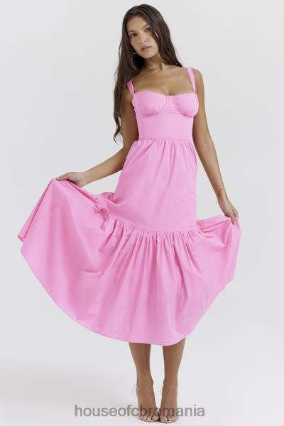 îmbrăcăminte House of CB rochie de soare midi elia roz francez X4F68211