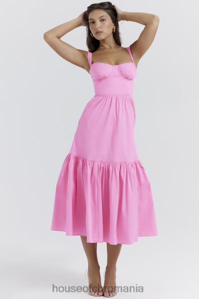 îmbrăcăminte House of CB rochie de soare midi elia roz francez X4F68211
