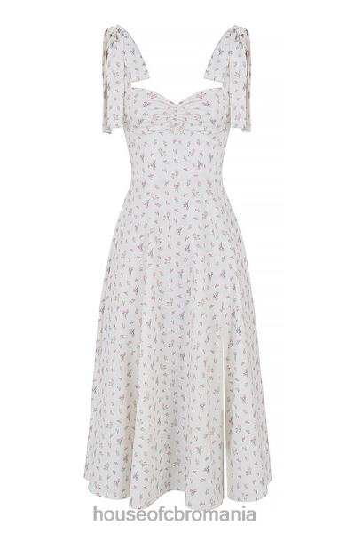 îmbrăcăminte House of CB rochie de soare midi florală alicia albă X4F68565