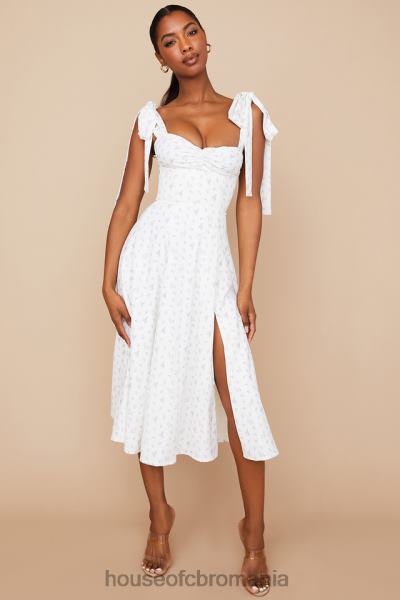 îmbrăcăminte House of CB rochie de soare midi florală alicia albă X4F68565