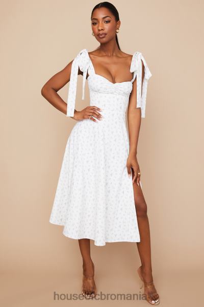 îmbrăcăminte House of CB rochie de soare midi florală alicia albă X4F68565