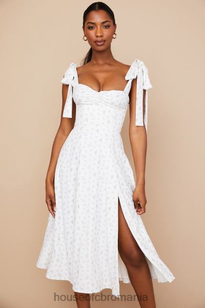 îmbrăcăminte House of CB rochie de soare midi florală alicia albă X4F68565