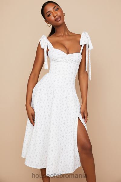 îmbrăcăminte House of CB rochie de soare midi florală alicia albă X4F68565