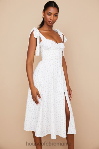 îmbrăcăminte House of CB rochie de soare midi florală alicia albă X4F68565