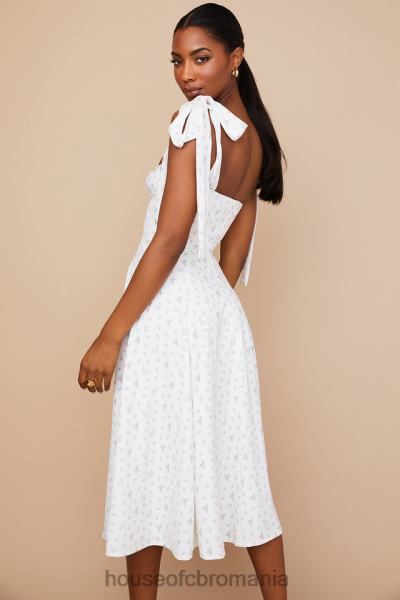 îmbrăcăminte House of CB rochie de soare midi florală alicia albă X4F68565