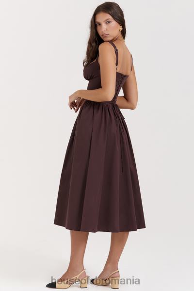 îmbrăcăminte House of CB rochie de soare midi maro bogat tatiana X4F68172
