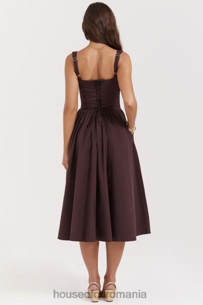 îmbrăcăminte House of CB rochie de soare midi maro bogat tatiana X4F68172