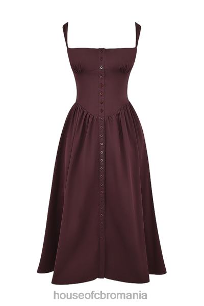 îmbrăcăminte House of CB rochie de soare midi maro bogat tatiana X4F68172