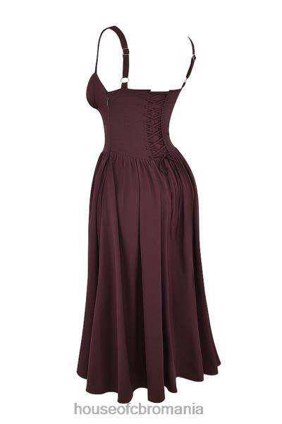 îmbrăcăminte House of CB rochie de soare midi maro bogat tatiana X4F68172