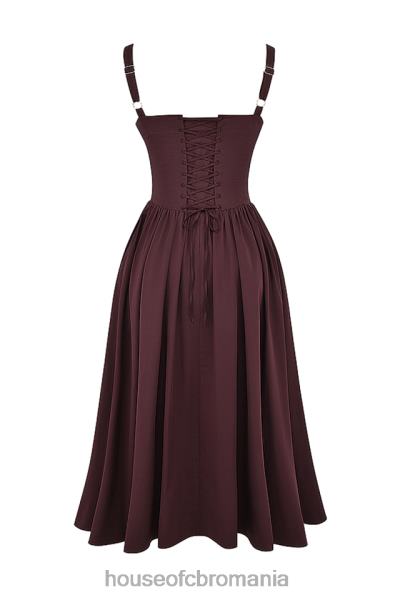 îmbrăcăminte House of CB rochie de soare midi maro bogat tatiana X4F68172