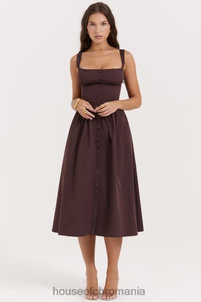 îmbrăcăminte House of CB rochie de soare midi maro bogat tatiana X4F68172
