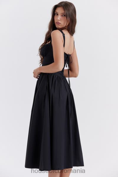 îmbrăcăminte House of CB rochie de soare midi neagră tatiana X4F68253