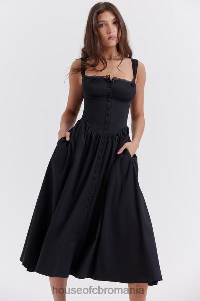 îmbrăcăminte House of CB rochie de soare midi neagră tatiana X4F68253