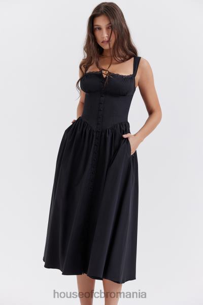îmbrăcăminte House of CB rochie de soare midi neagră tatiana X4F68253