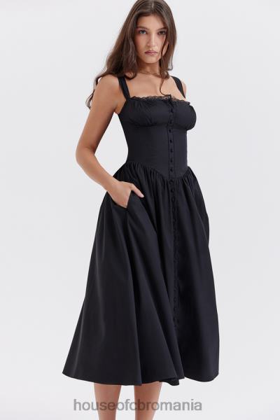 îmbrăcăminte House of CB rochie de soare midi neagră tatiana X4F68253