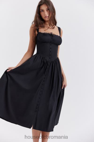 îmbrăcăminte House of CB rochie de soare midi neagră tatiana X4F68253