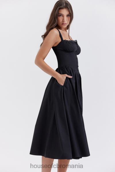 îmbrăcăminte House of CB rochie de soare midi neagră tatiana X4F68253