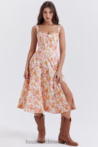 îmbrăcăminte House of CB rochie de soare midi saira ivory floral X4F68248